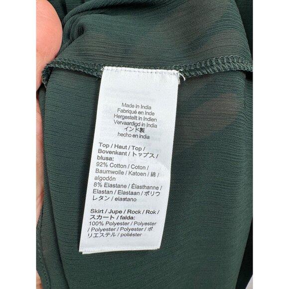 J.Crew Pleated ballet dress in‎ stretch cotton blend preppy sheer green sz M - Picture 8 of 9